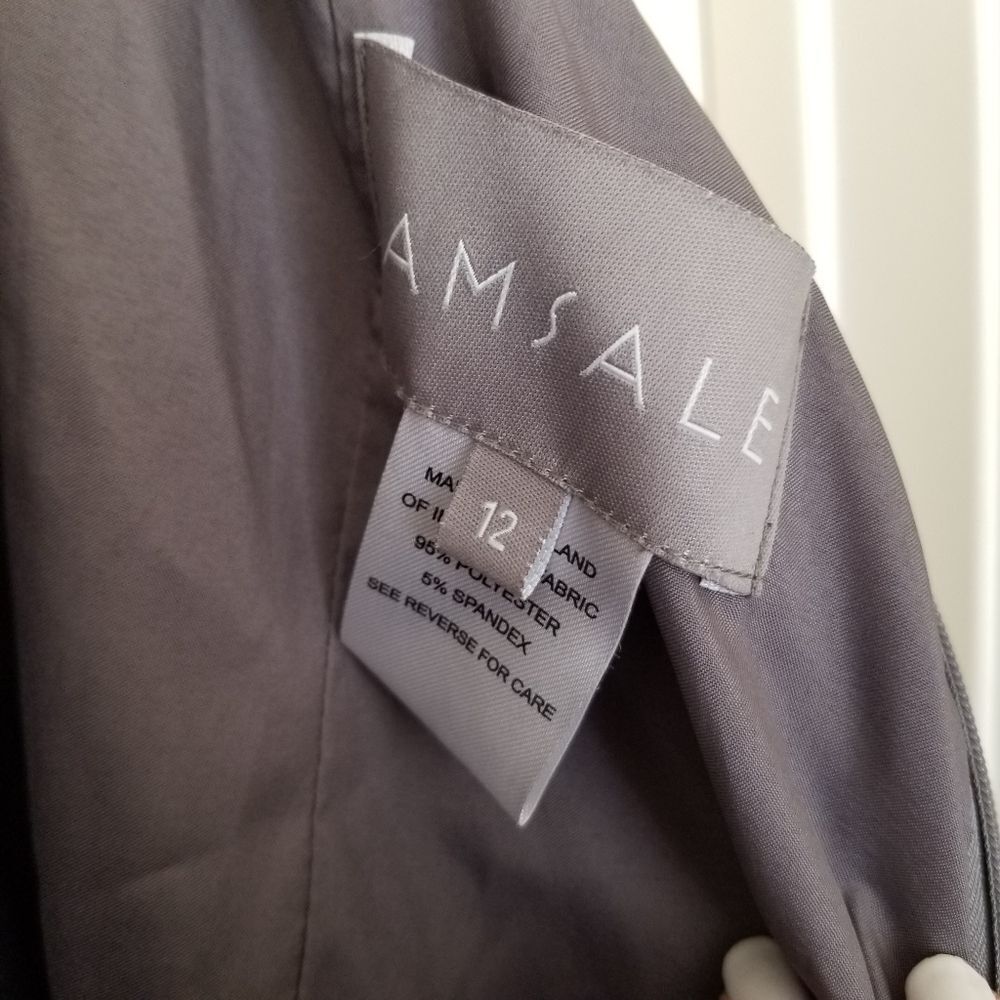 Amsale graphite grey bridesmaid dress size 12 - Picture 7 of 13